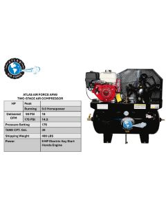 ATEMPAF9G-FPD image(1) - Atlas Automotive Equipment 9HP Gas Air Compressor w/ Honda Motor & 30 gallon tank